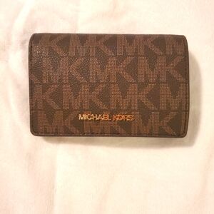 Michael Kors Jer Set Slim Brown Monogram Wallet